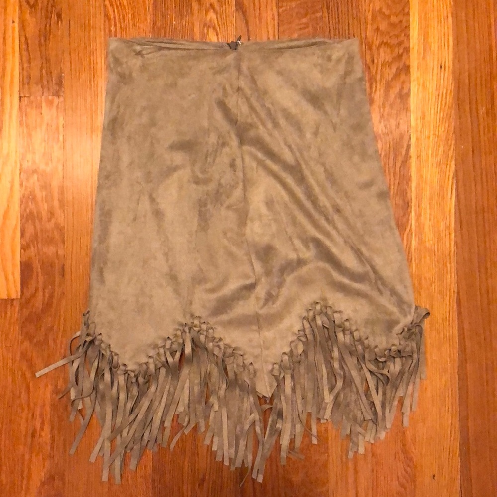 Tan Fringe Skirt